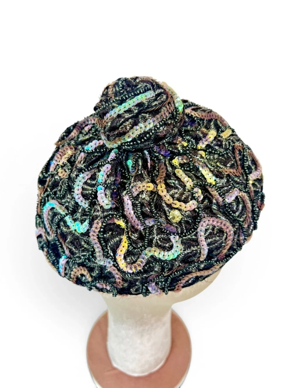 Vintage 1950's Frances & Walter Nelkin‎ Iridescent Sequin Hat
